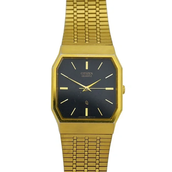 Citizen Vintage Gold Plated 1980's Tank Wrist Watch Quartz - Picture 1 of 8